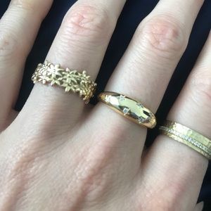 LA Dome ring 18k gold filled with stones